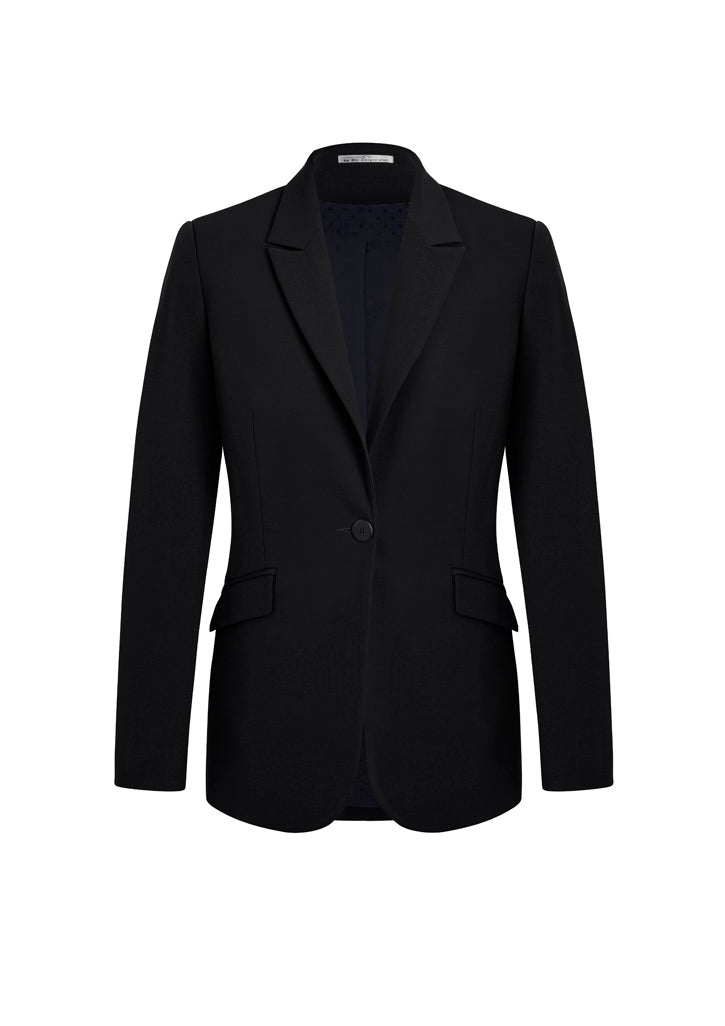 Siena Womens Longline Jacket - Black - Front