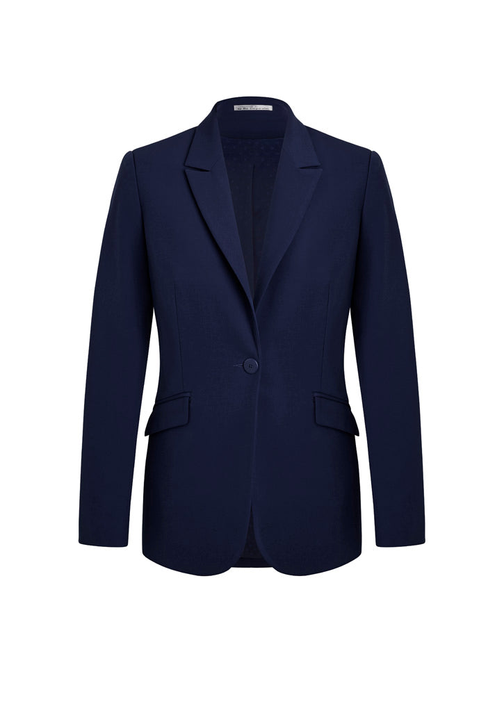 Siena Womens Longline Jacket - Marine - Front