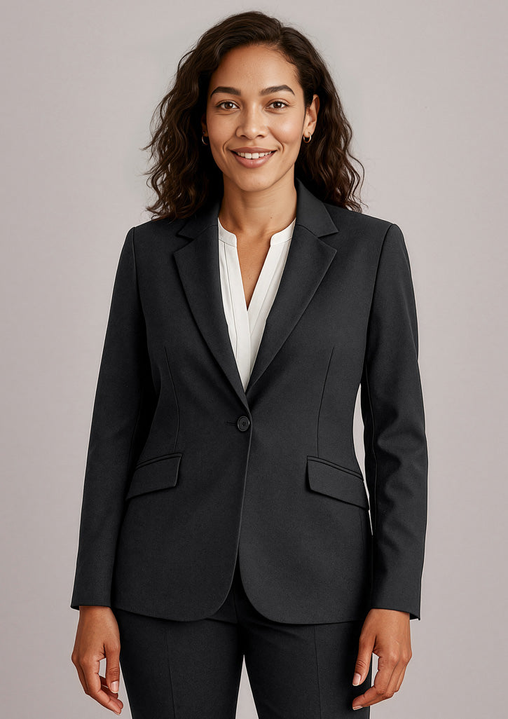 Siena Womens Longline Jacket - Black - Model