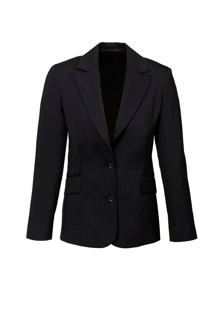 Comfort Wool Stretch Womens Longline Jacket - Black - Front