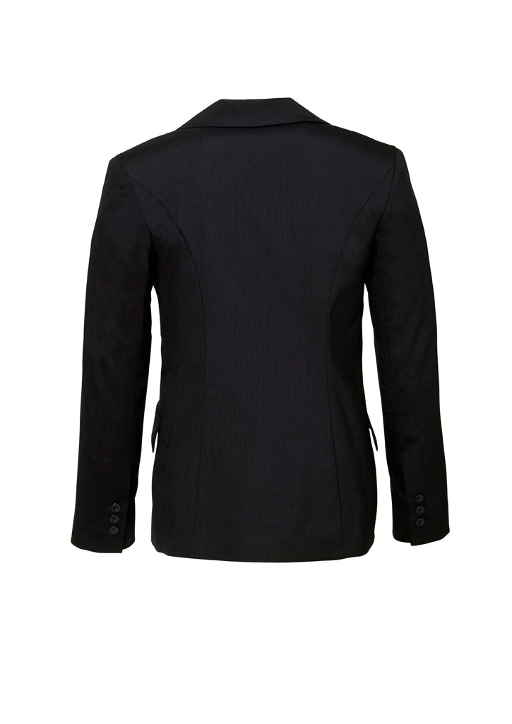 Comfort Wool Stretch Womens Longline Jacket - Black - Back