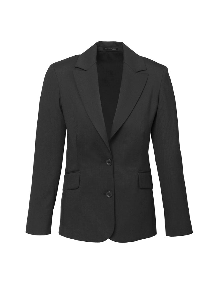 Comfort Wool Stretch Womens Longline Jacket - Charcoal - Front