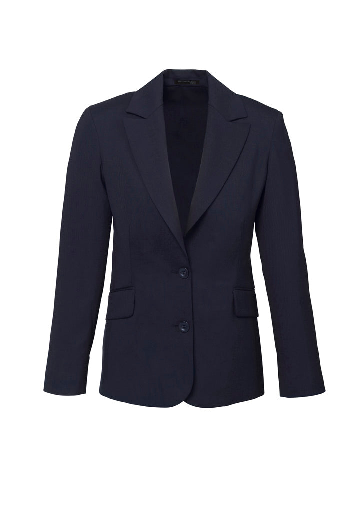 Comfort Wool Stretch Womens Longline Jacket - Navy - Front