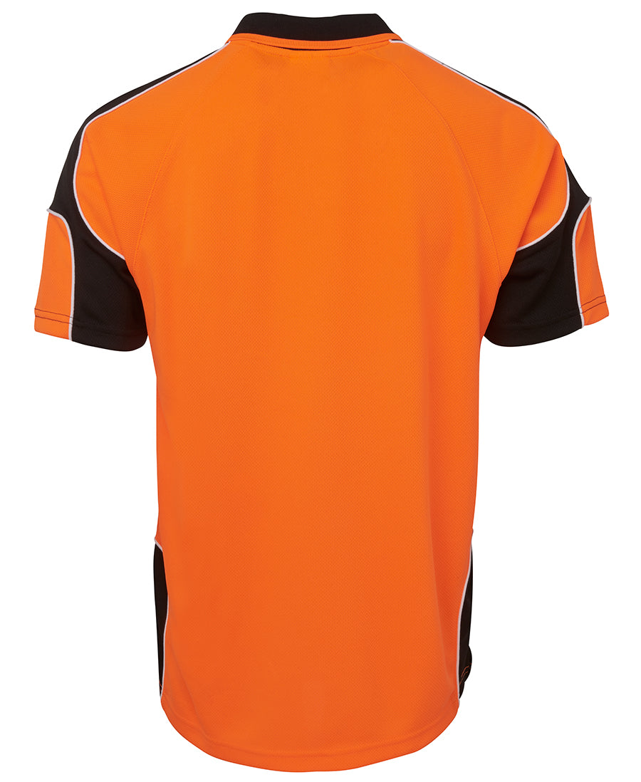JB's Hi Vis S/S Arm Panel Polo - Orange/Black - Back