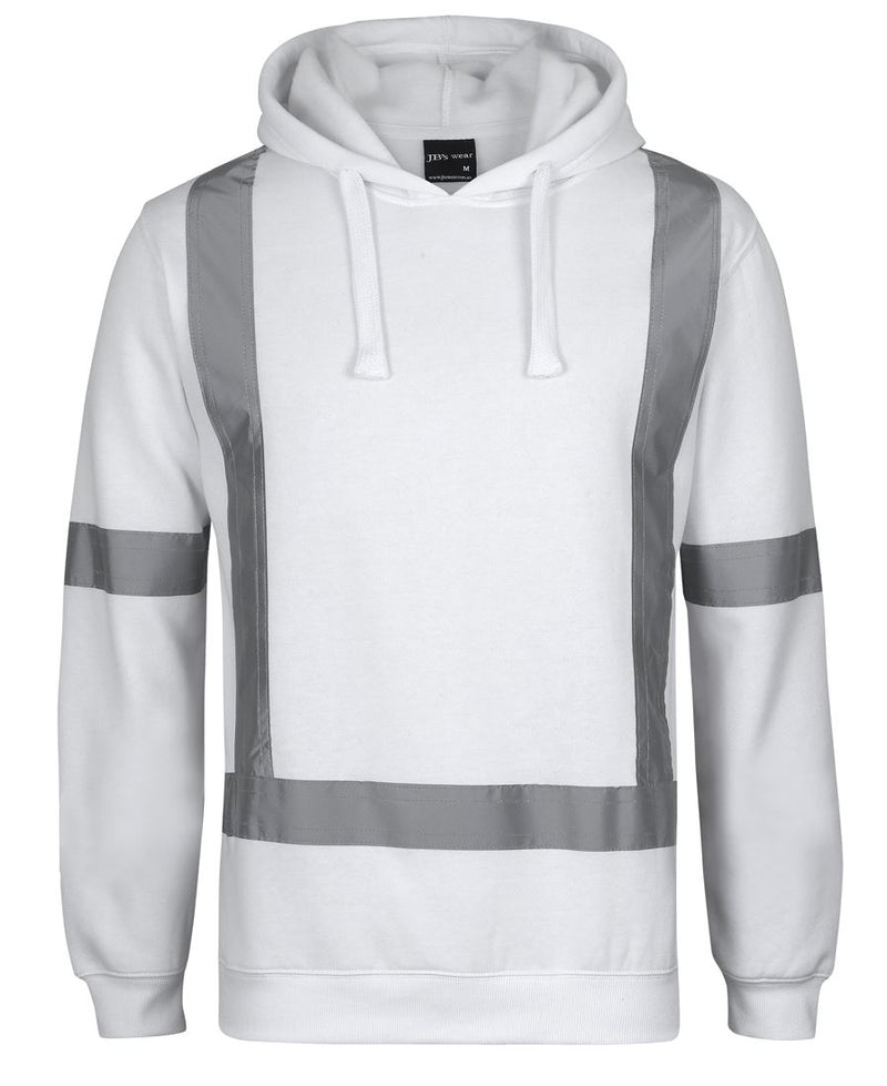 JB's Fleece Hoodie with Reflective Tape - White - Front