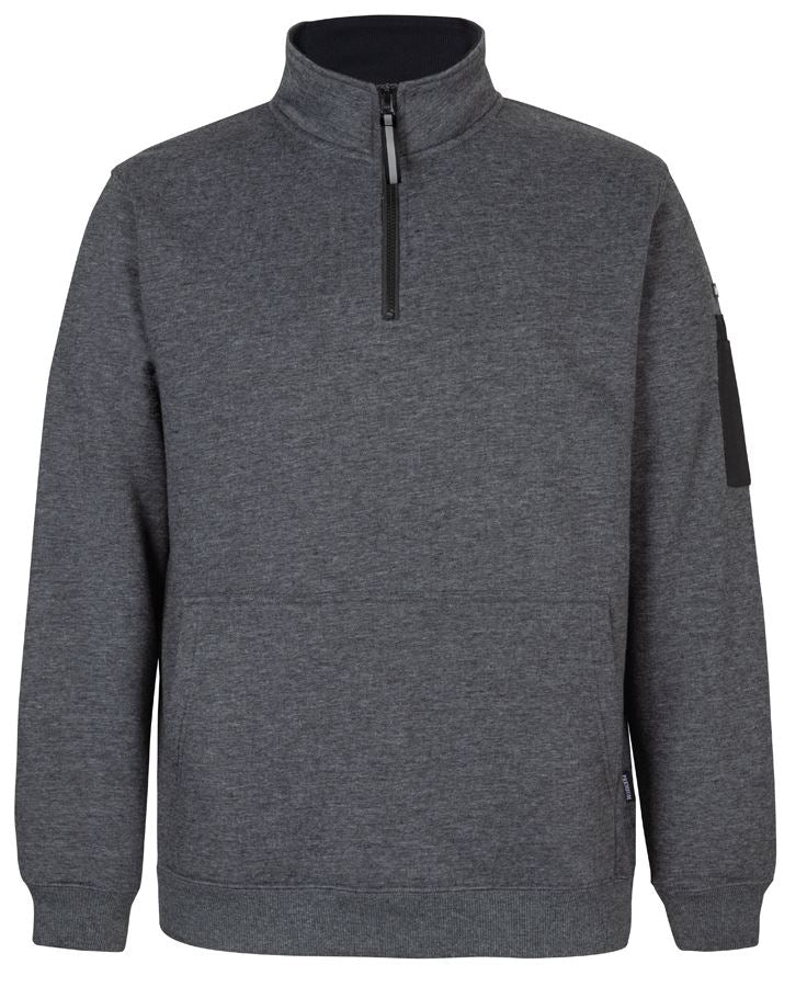 JB's 350 Premium Trade 1/2 Zip Fleece - Charcoal Marle/Black - Front