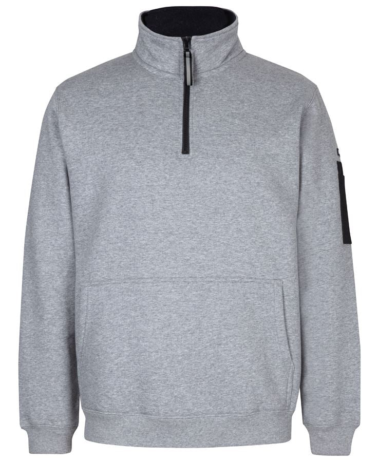 JB's 350 Premium Trade 1/2 Zip Fleece - 13% Marle/Black - Front