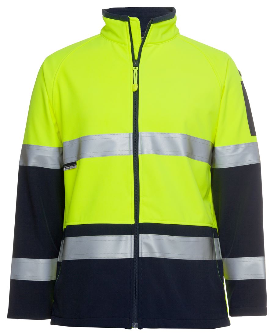 JB's Hi Vis 4602.1 (D+N) Softshell Jacket - Lime/Navy - Front