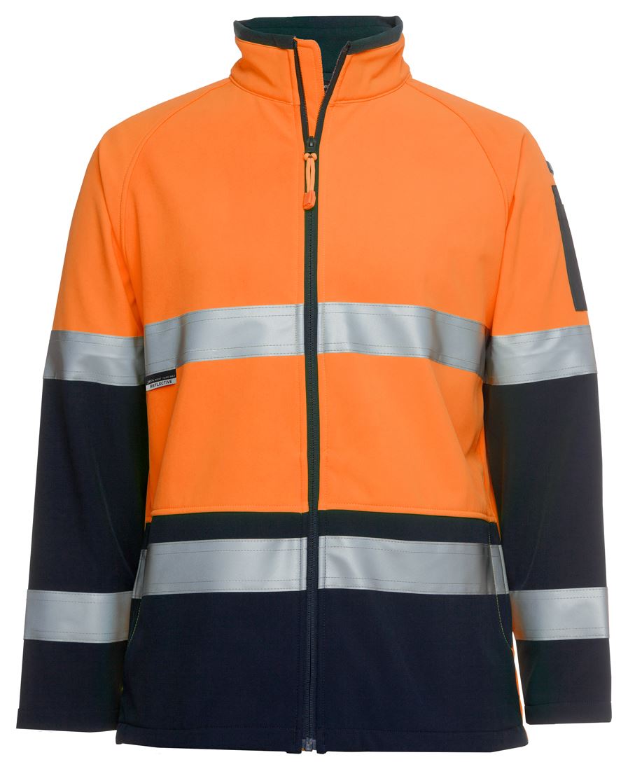 JB's Hi Vis 4602.1 (D+N) Softshell Jacket - Orange/Navy - Front