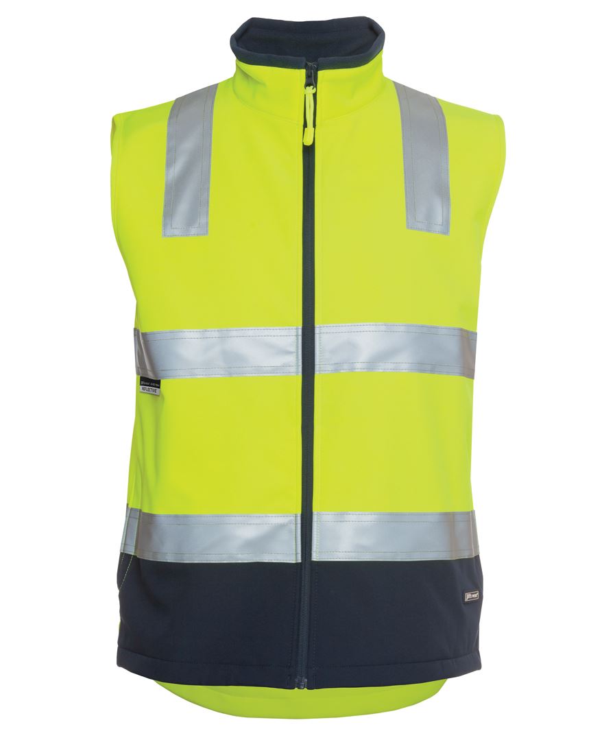 JB's Hi Vis (D+N) Softshell Vest - Lime/Navy - Front