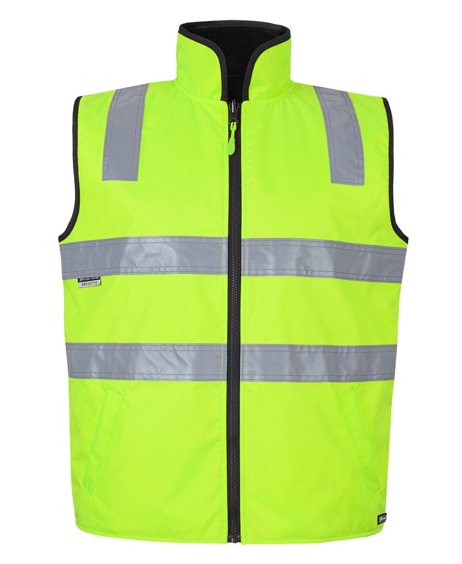JB's Hi Vis 4602.1 (D+N) Reversible Vest - Lime/Black - Front