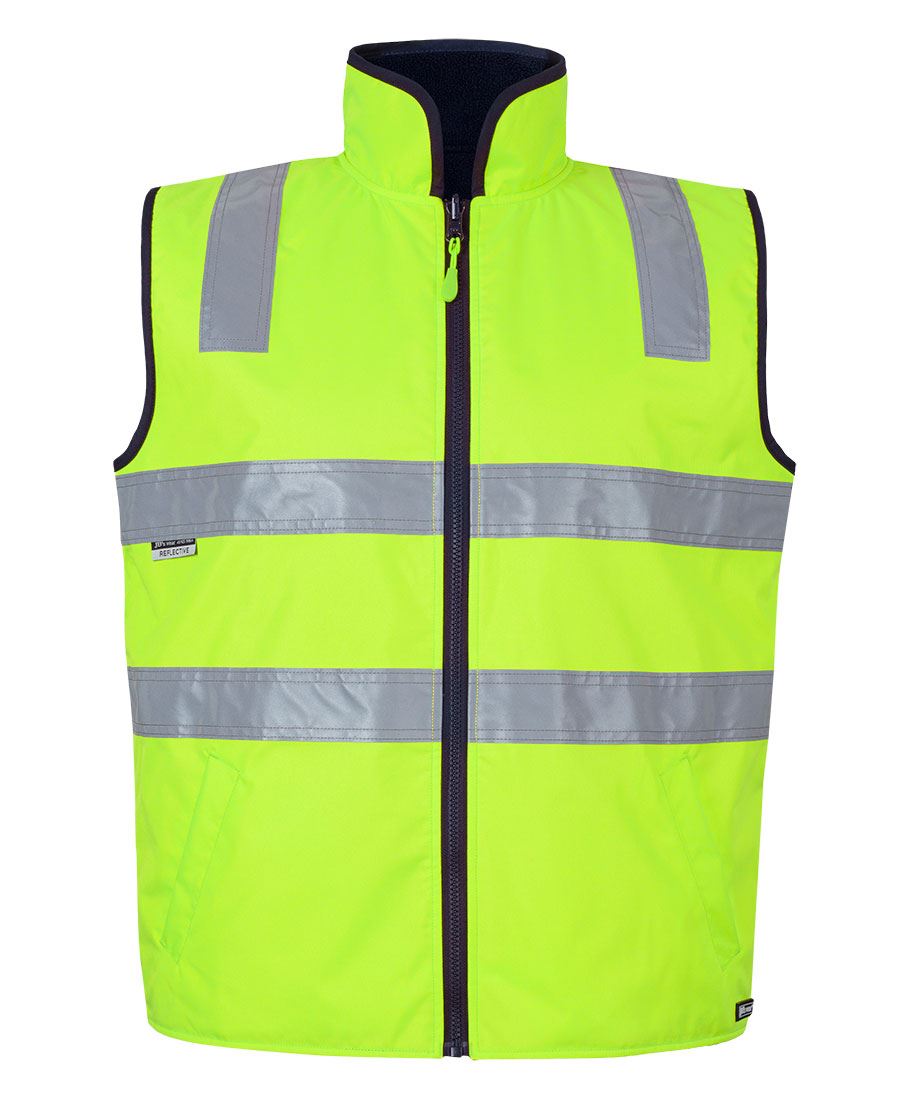 JB's Hi Vis 4602.1 (D+N) Reversible Vest - Lime/Navy - Front