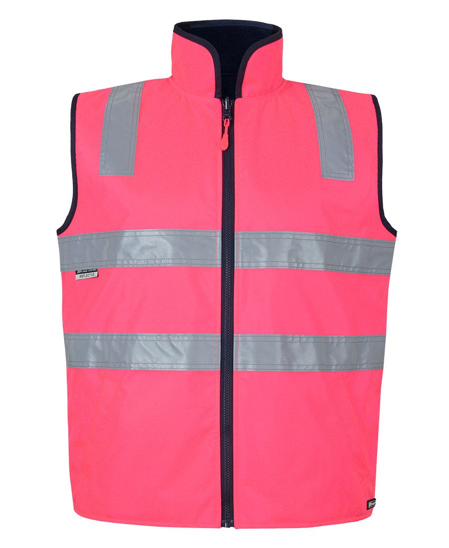 JB's Hi Vis 4602.1 (D+N) Reversible Vest - HV Pink/Navy - Front