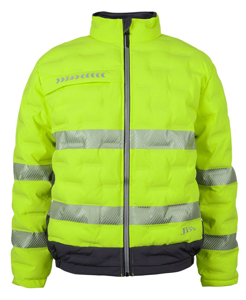 JB's Hi Vis (D+N) Graphene Puffer Jacket - Lime/Charcoal - Front