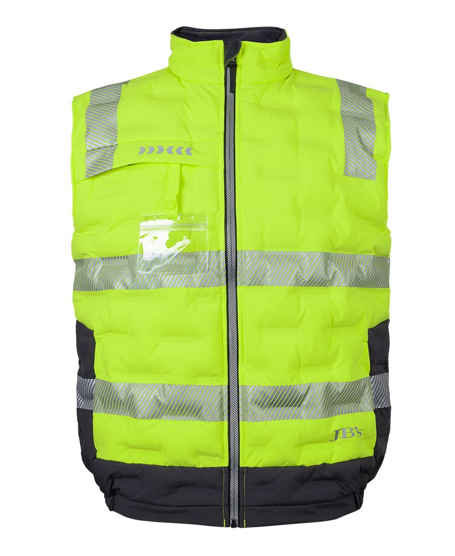 JB's Hi Vis (D+N) Graphene Puffer Vest - Lime/Charcoal - Front