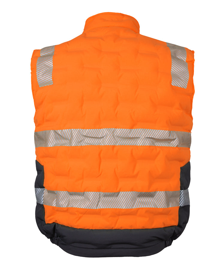 JB's Hi Vis (D+N) Graphene Puffer Vest - Orange/Charcoal - Back