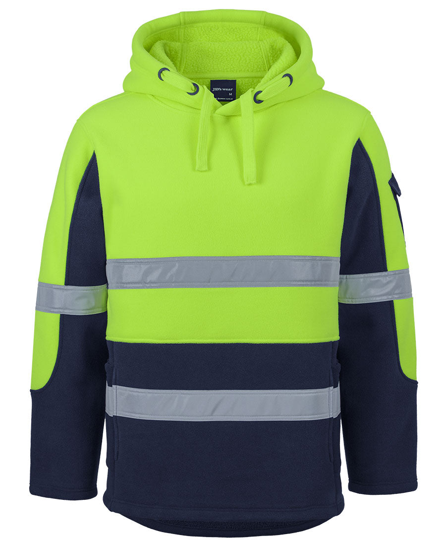 JB's Hi Vis D+N 450g Pull Over Shepherd Hoodie - Lime/Navy - Front