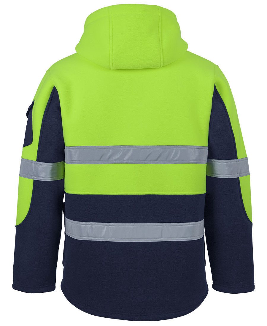 JB's Hi Vis D+N 450g Full Zip Shepherd Hoodie - Lime/Navy - Back
