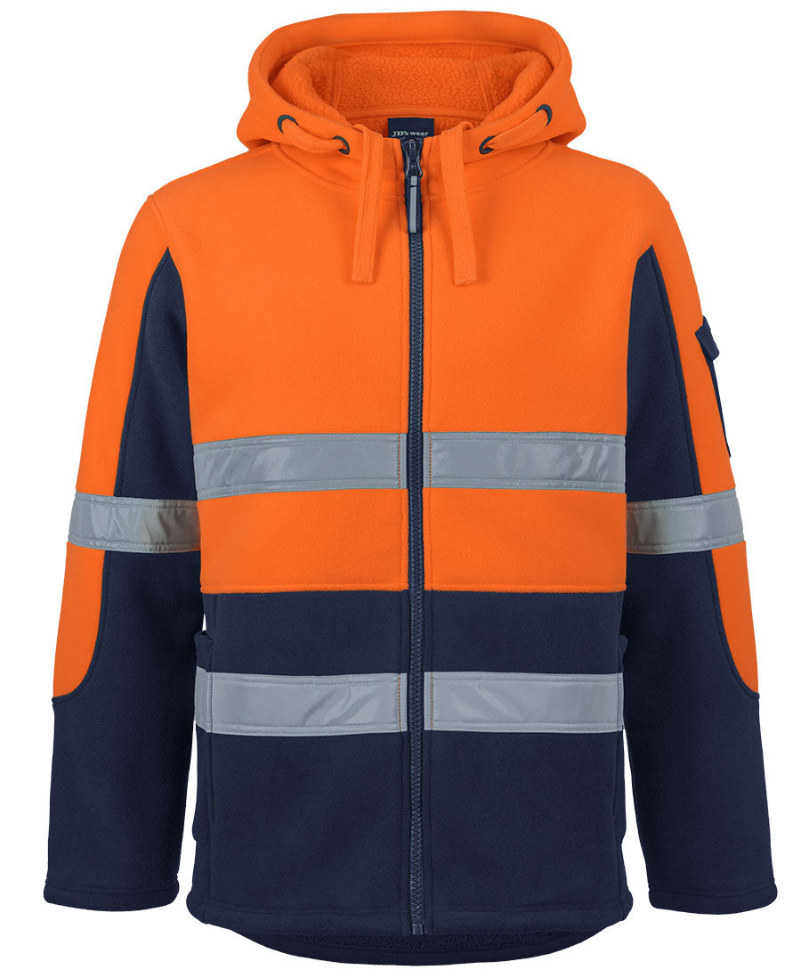 JB's Hi Vis D+N 450g Full Zip Shepherd Hoodie - Orange/Navy - Front