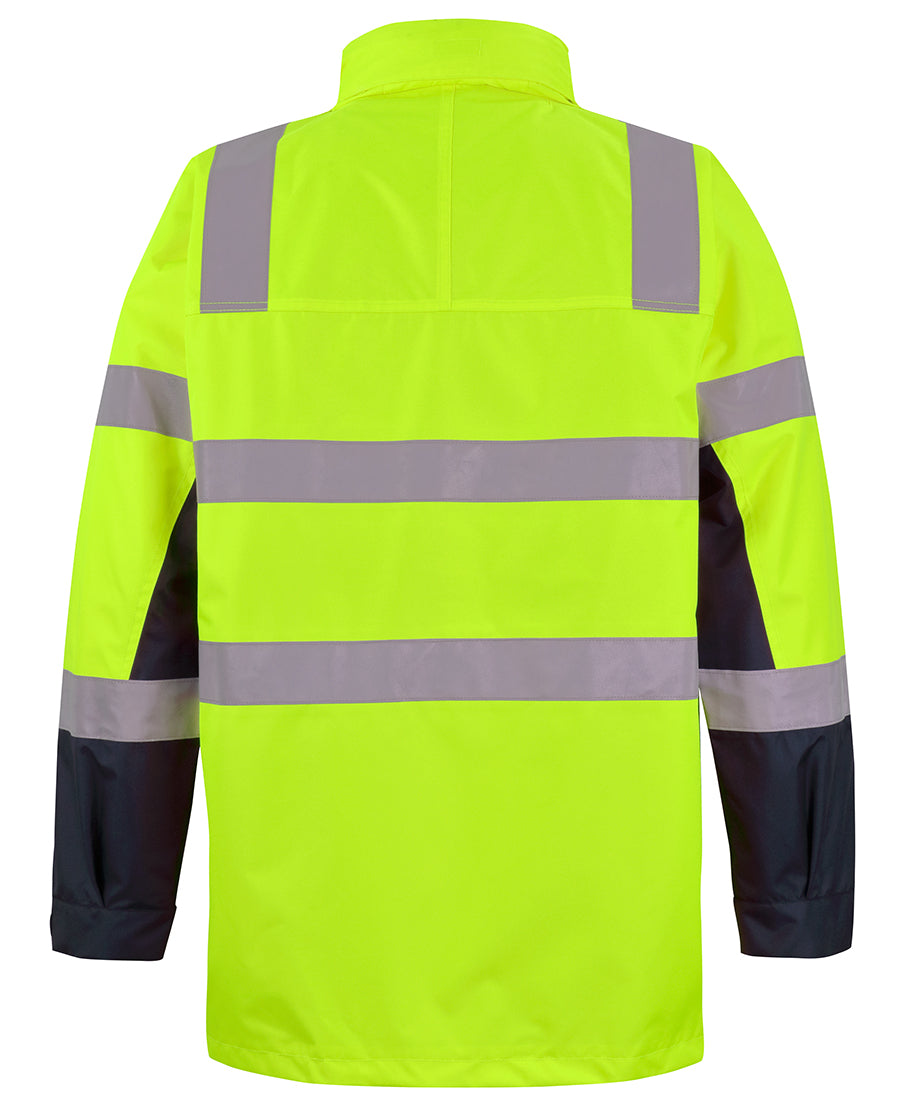 JB's Hi Vis (D+N) Visionary Jacket - Lime/Navy - Back