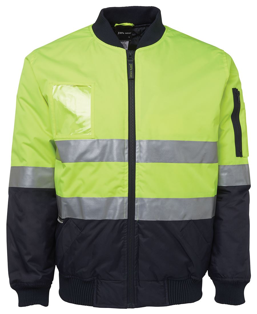 JB's Hi Vis (D+N) Flying Jacket - Lime/Navy - Front