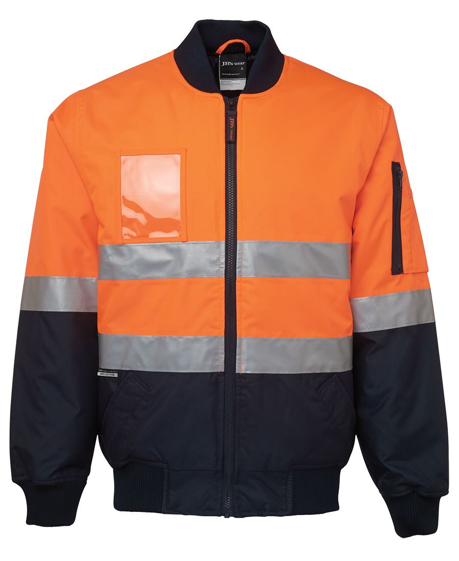 JB's Hi Vis (D+N) Flying Jacket - Orange/Navy - Front