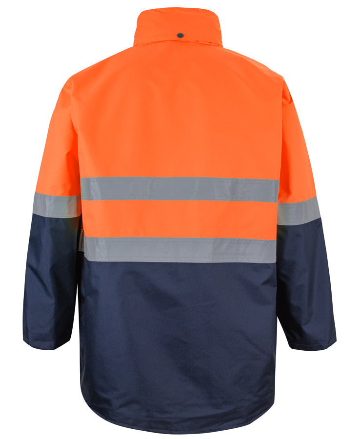 JB's Hi Vis (D+N) Long Line Jacket - Orange/Navy - Back