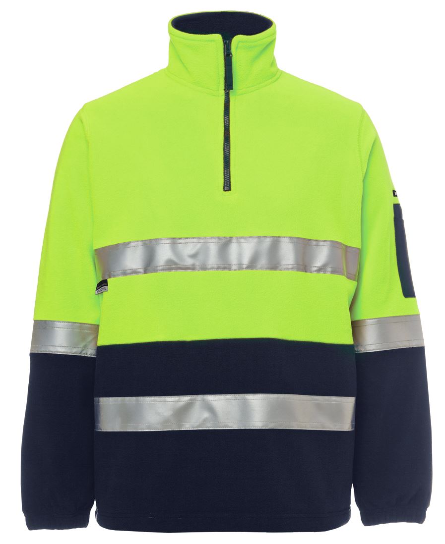 JB's Hi Vis (D+N) 1/2 Zip Polar - Lime/Navy - Front