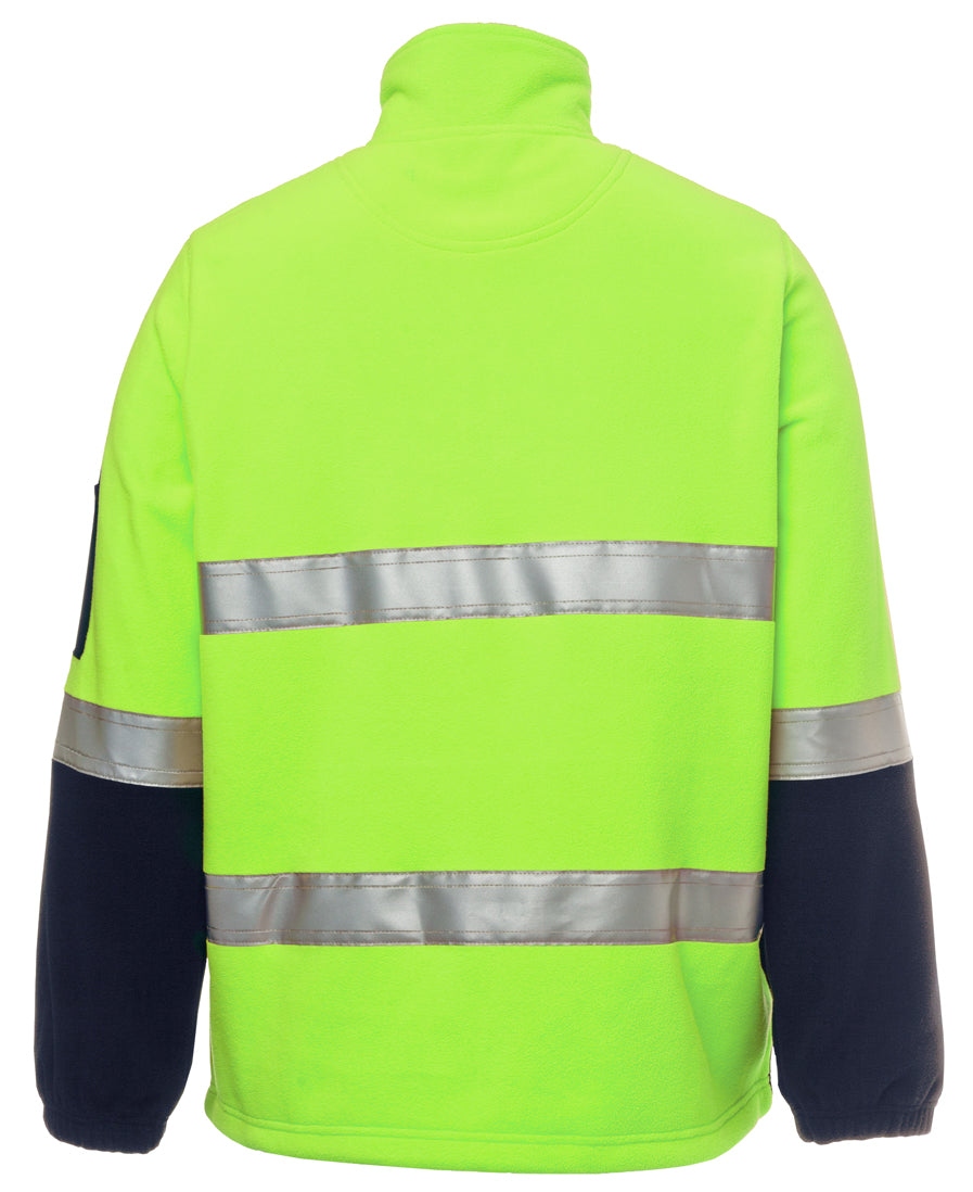 JB's Hi Vis (D+N) 1/2 Zip Polar - Lime/Navy - Back