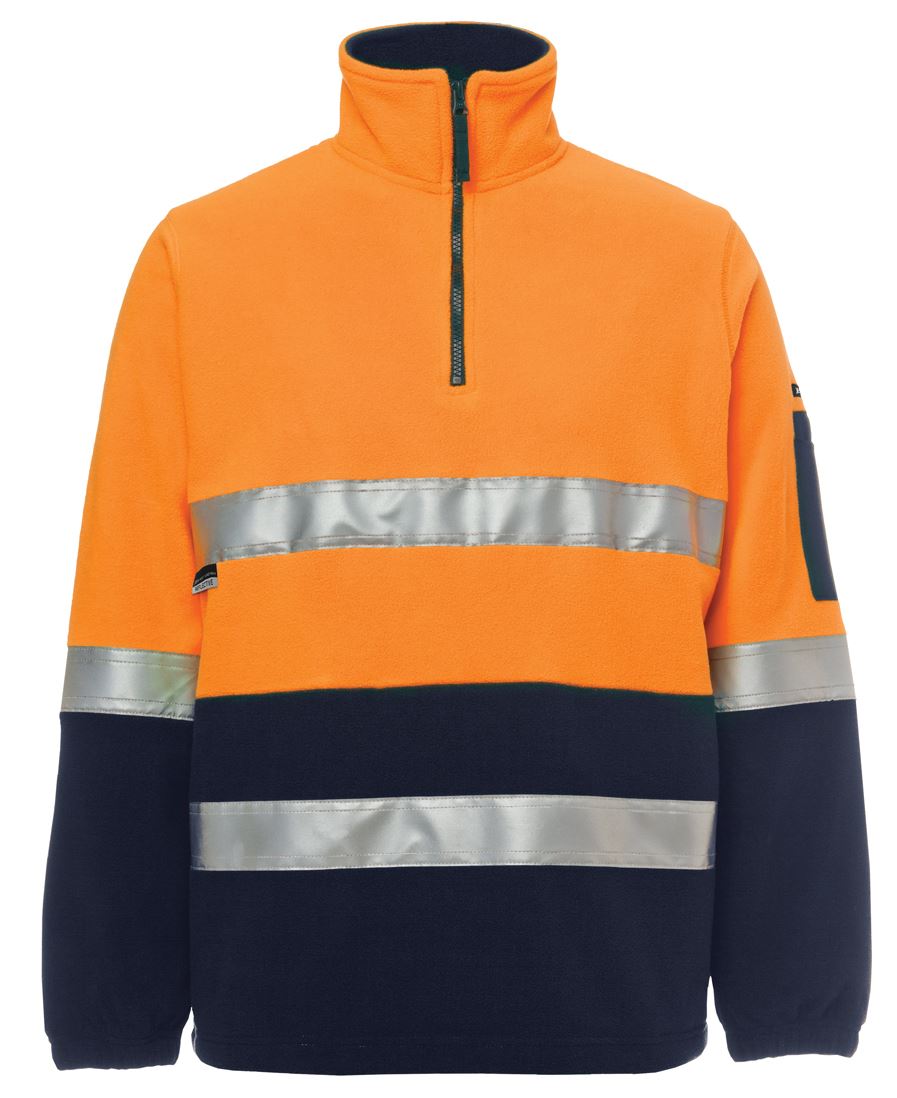 JB's Hi Vis (D+N) 1/2 Zip Polar - Orange/Navy - Front