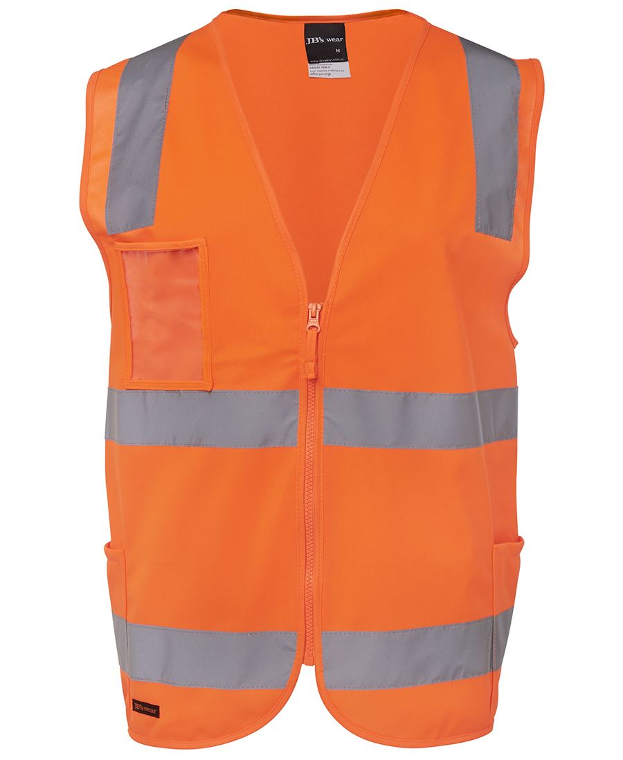 JB's Hi Vis (D+N) Zip Safety Vest - Orange - Front
