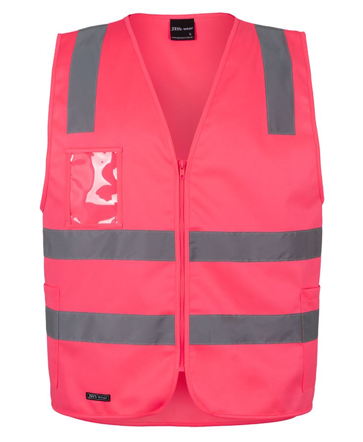 JB's Hi Vis (D+N) Zip Safety Vest - HV Pink - Front