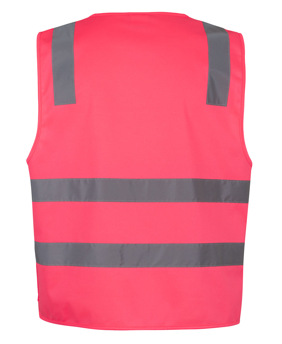 JB's Hi Vis (D+N) Zip Safety Vest - HV Pink - Back