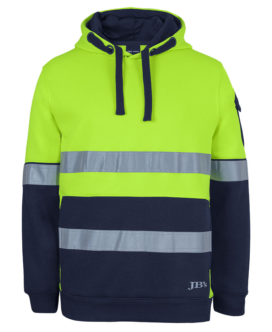 JB's 350g Hi Vis (D+N) Trade Hoodie - Lime/Navy - Front