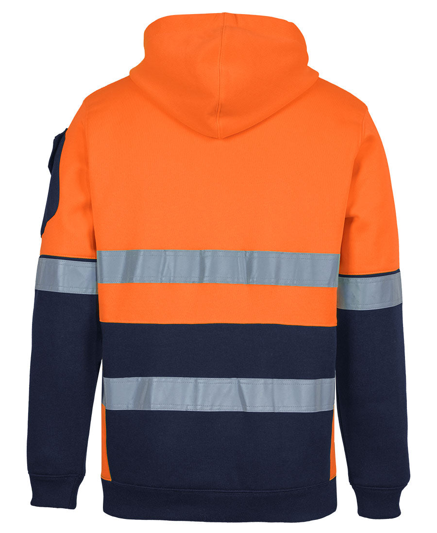 JB's 350g Hi Vis (D+N) Trade Hoodie - Orange/Navy - Back