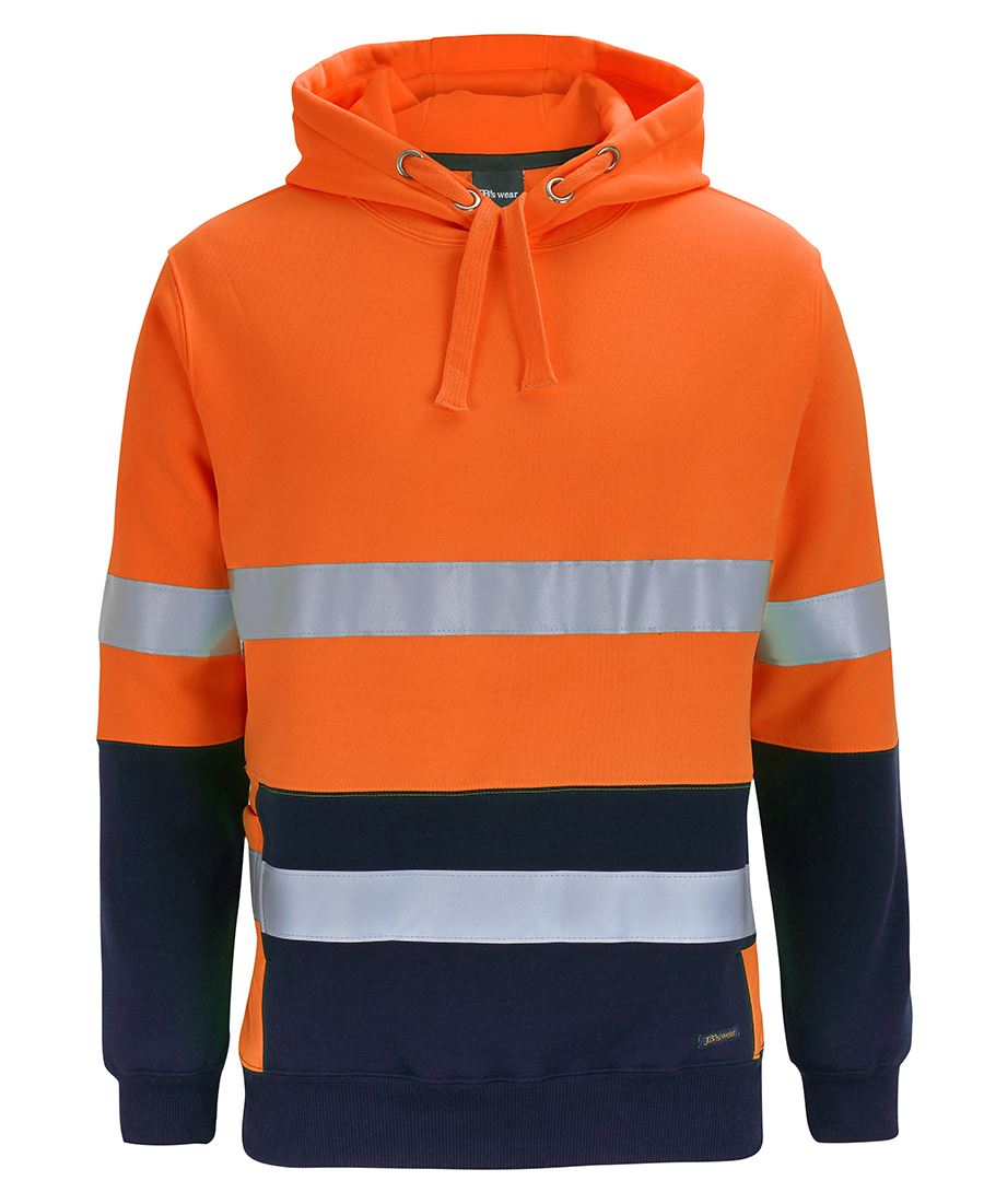JB's Hi Vis D+N 330G Pullover Hoodie - Orange/Navy - Front