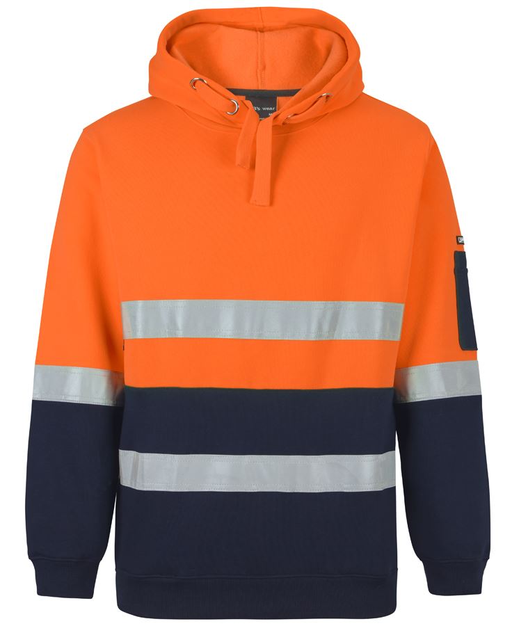 JB's Hi Vis (D+N) Pull Over Hoodie - Orange/Navy - Front
