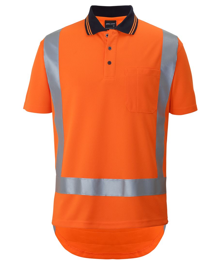 JB's Hi Vis (D+N) S/S Non Cuff TTMC-W17 Traditional Polo - Orange - Front