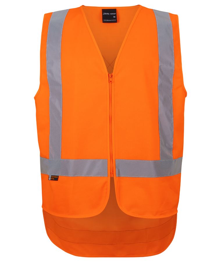 JB's NSW/QLD Rail (D+N) Zip X-Back Safety Vest - Orange - Front