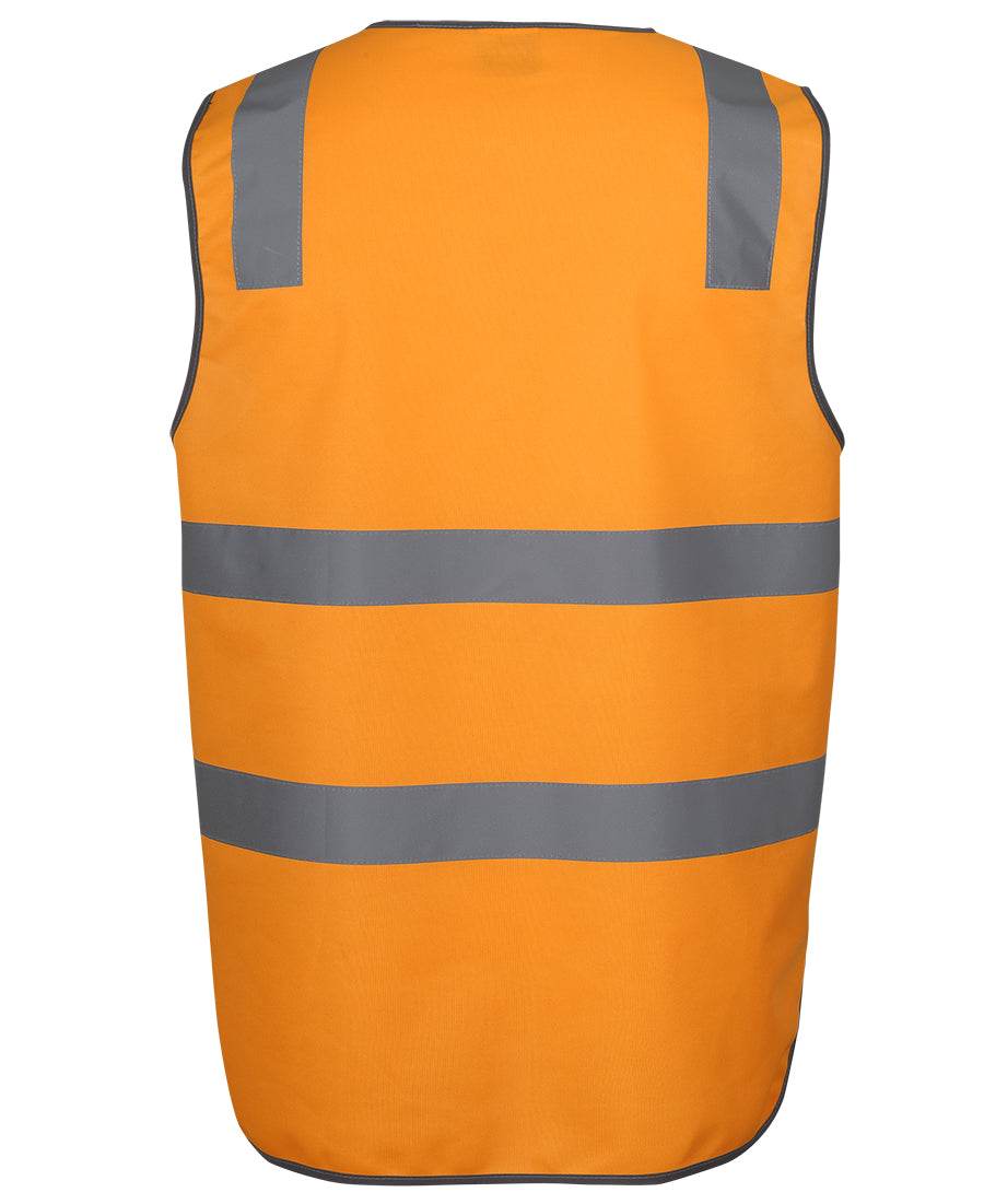 JB's Aust. Rail (D+N) Zip Safety Vest - Orange - Back