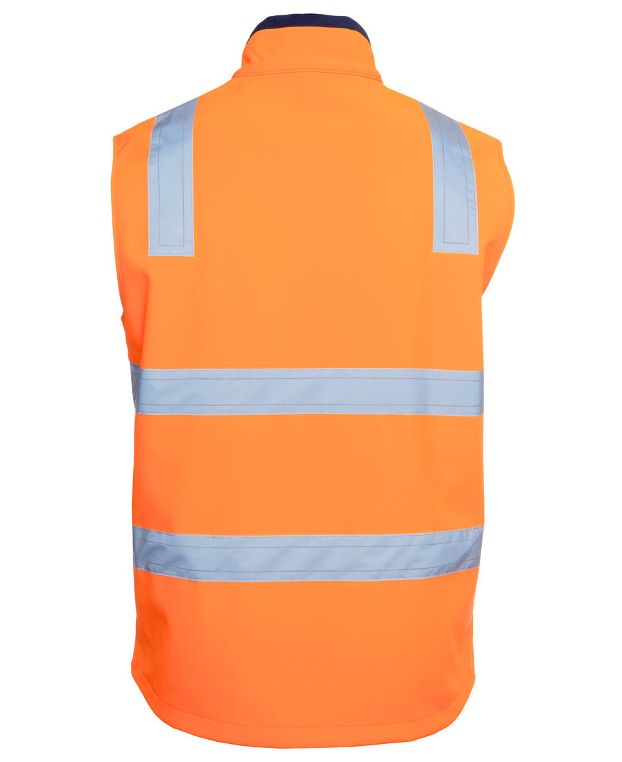 JB's Hi Vis (D+N) Three Layer Softshell Vest - Orange/Navy - Back
