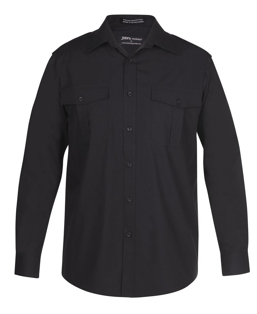 JB's Epaulette Shirt L/S & S/S - Black - Front