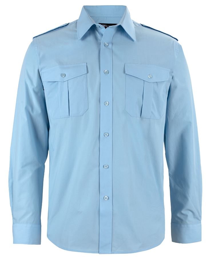 JB's Epaulette Shirt L/S & S/S - Blue - Front