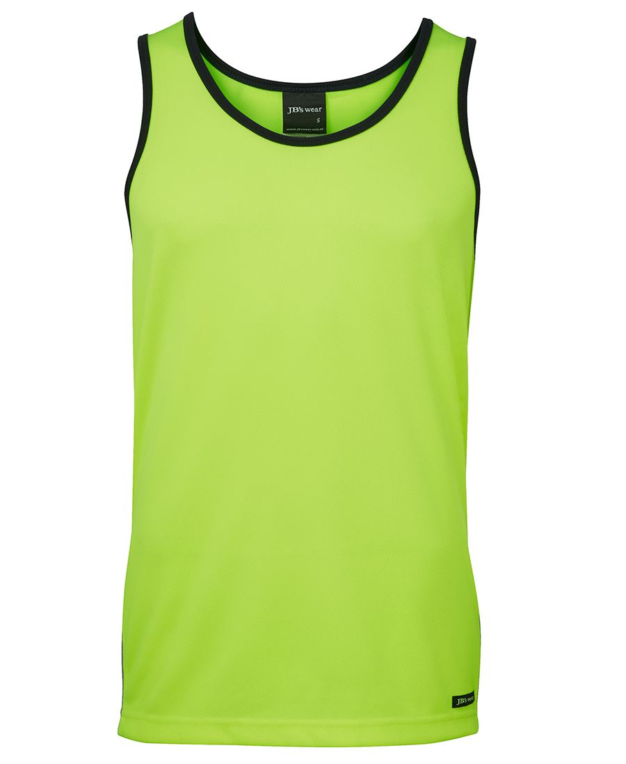 JB's Hi Vis 4602.1 Contrast Singlet - Lime/Navy - Front