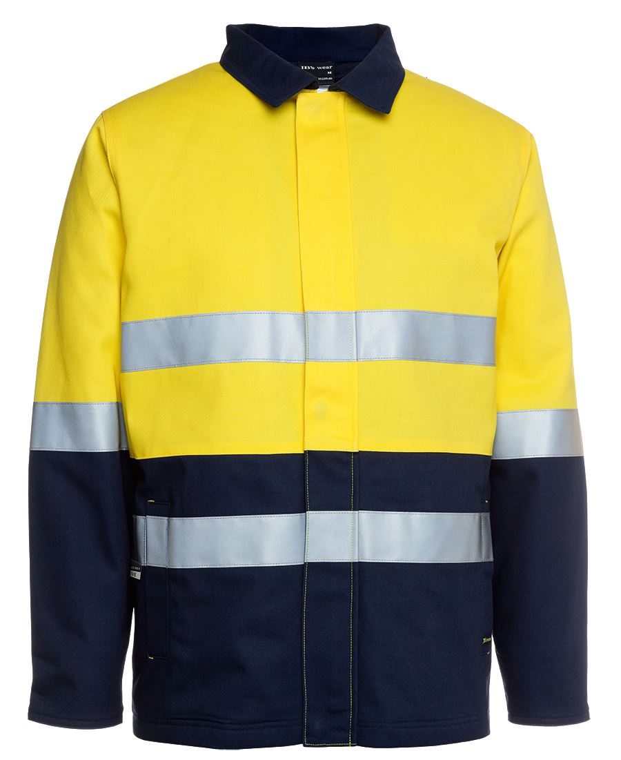JB's Hi Vis (D+N) Cotton Jacket - Yellow/Navy - Front