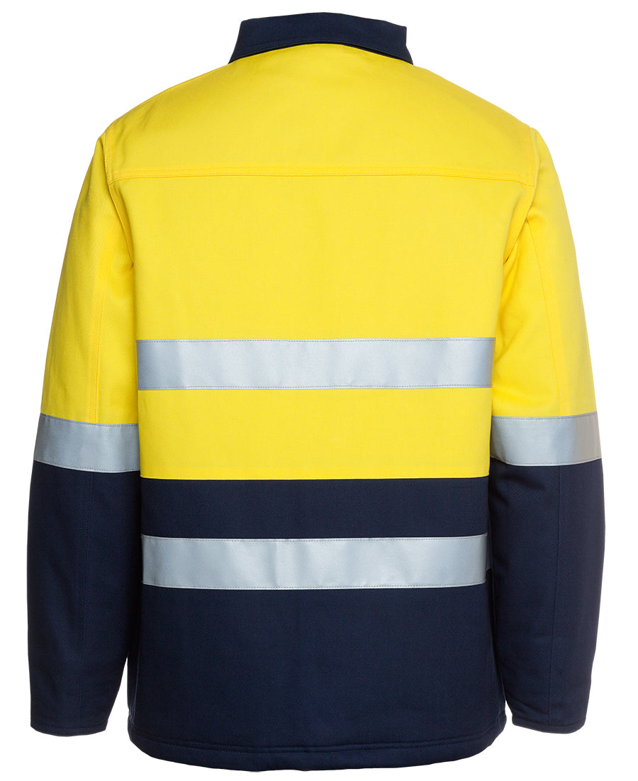 JB's Hi Vis (D+N) Cotton Jacket - Yellow/Navy - Back