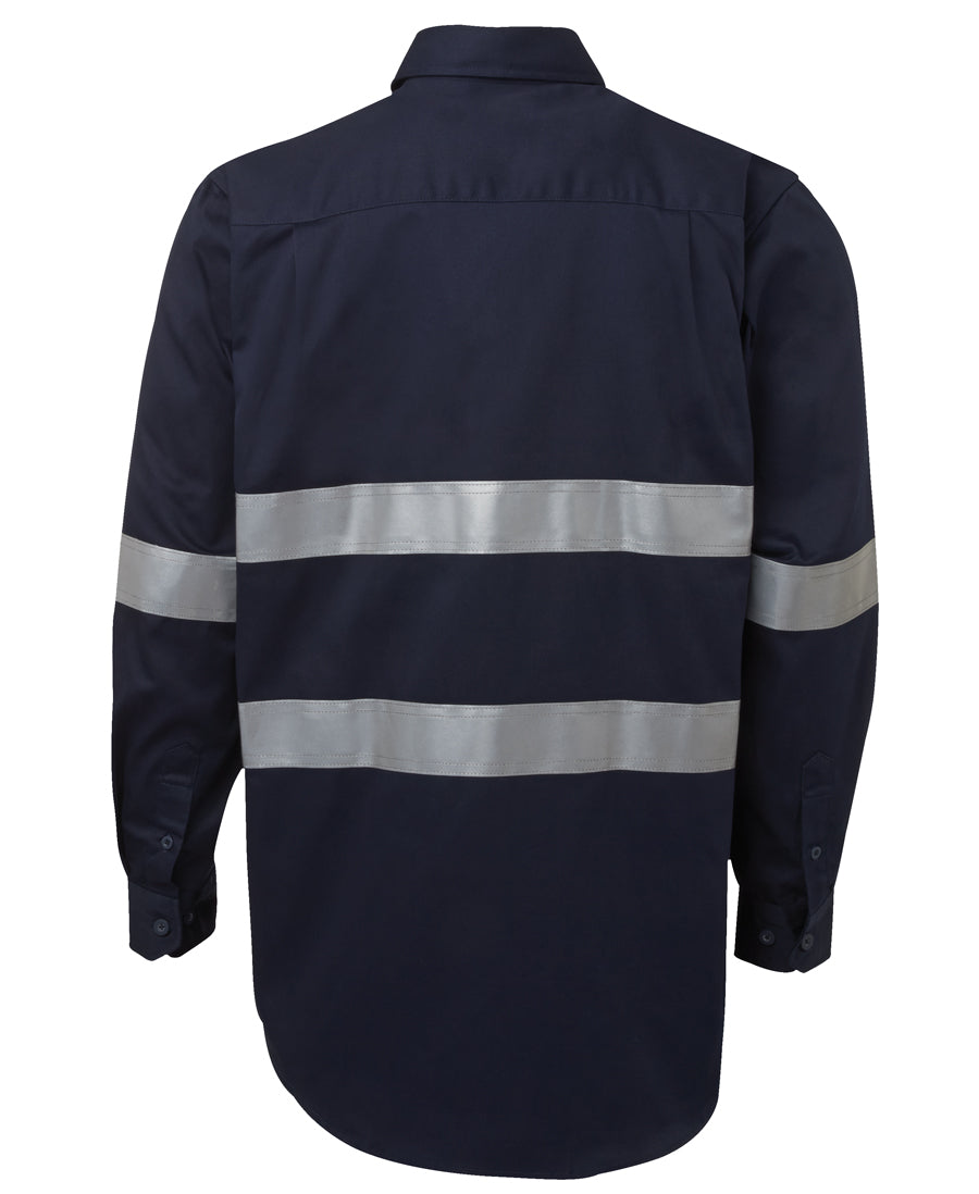 JB's L/S 190G Work Shirt With Reflective Tape - Navy - Back