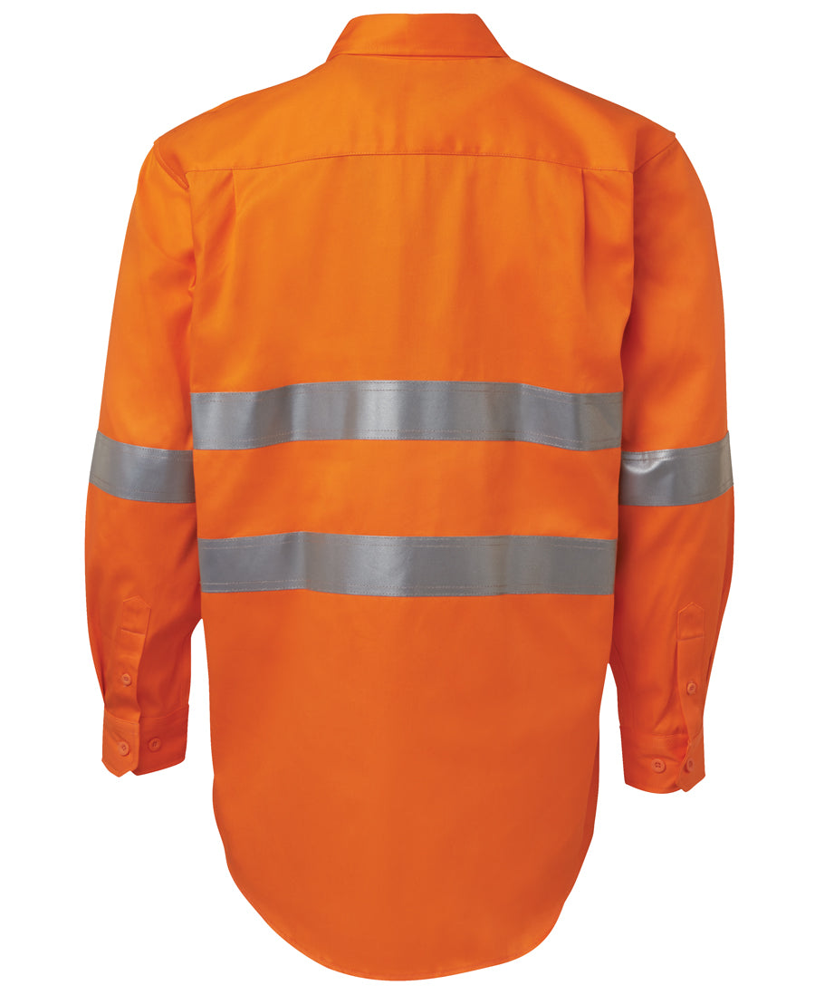 JB's L/S 190G Work Shirt With Reflective Tape - Orange - Back