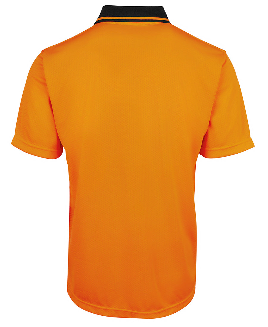 JB's Hi Vis Jacquard Non Cuff Polo - Orange/Black - Back