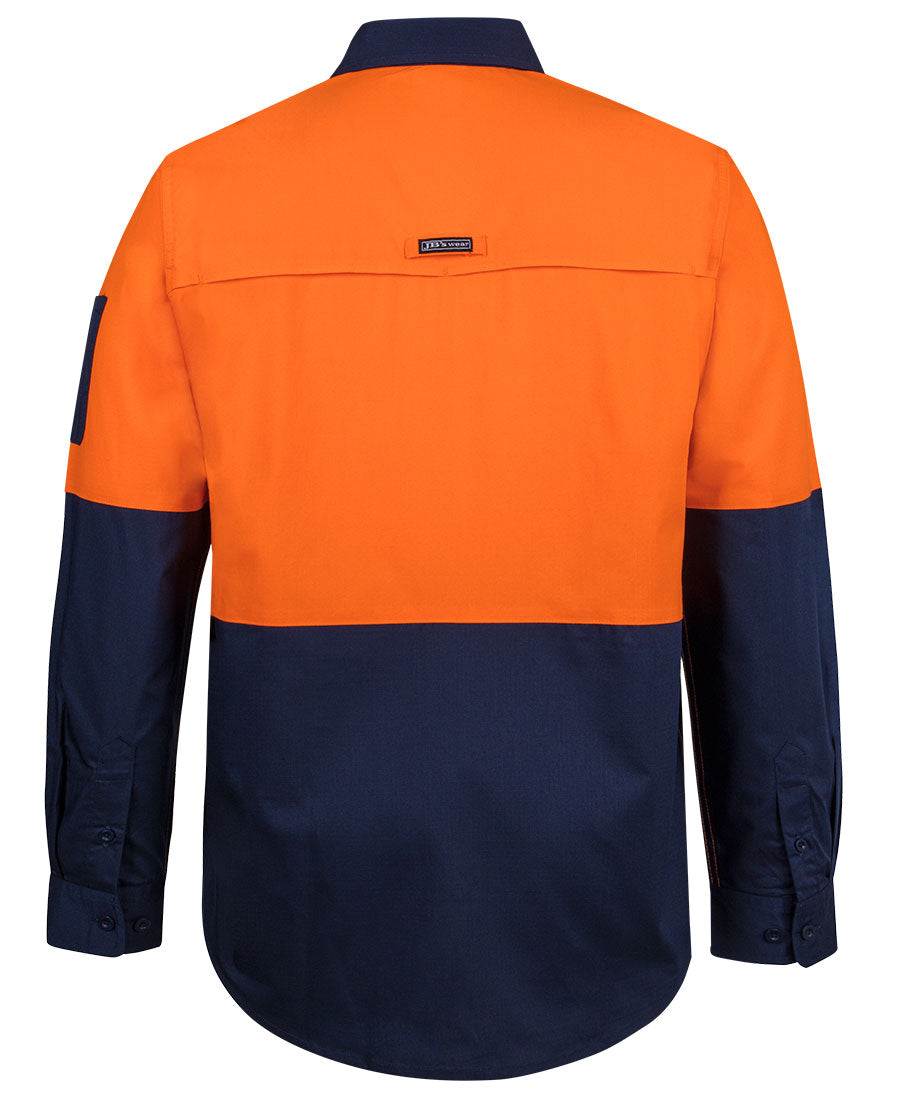 JB's Hi VIs Class F Ripstop L/S Work Shirt - Orange/Navy - Back